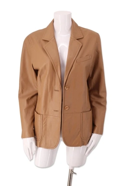 1990s Honey Leather Jacket Selected By Ritual Vintage