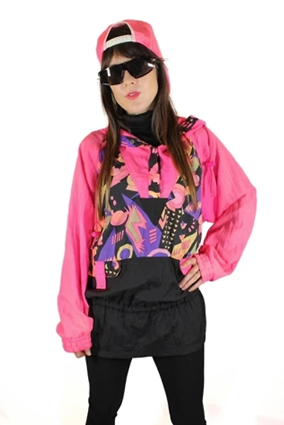 1980s Hooded Windbreaker Jacket Selected By Moons + Junes Vintage