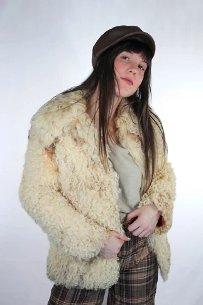 1970s Mongolian Curly Lamb Shearling Fur Coat Selected By Moons + Junes Vintage