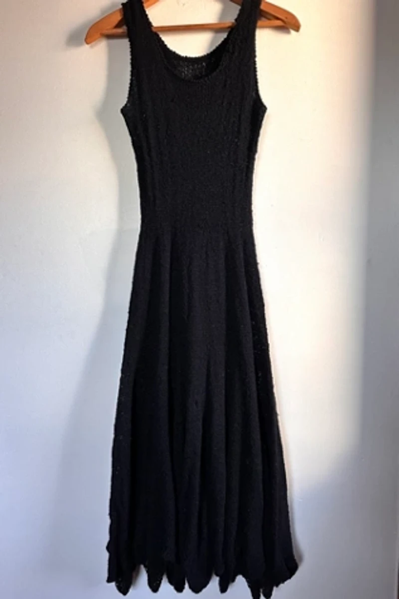 1980s Black Knit Dress Selected by Cherry