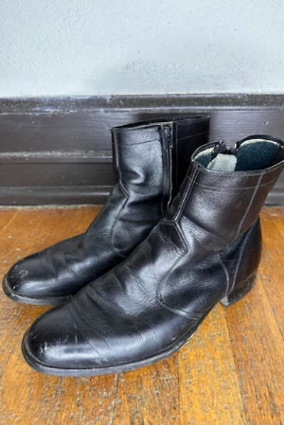 1960s Black Leather Chelsea Boots Selected by Cherry