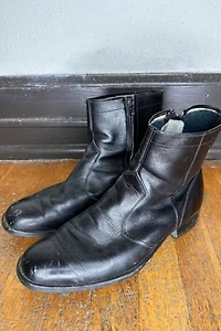 1960s Black Leather Chelsea Boots Selected by Cherry