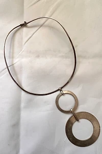 Mid Century Silver Choker with Lunar Pendant Selected by Cherry
