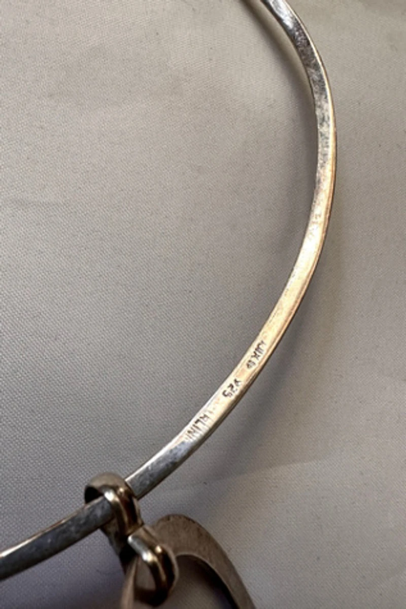 Mid Century Silver Choker with Lunar Pendant Selected by Cherry