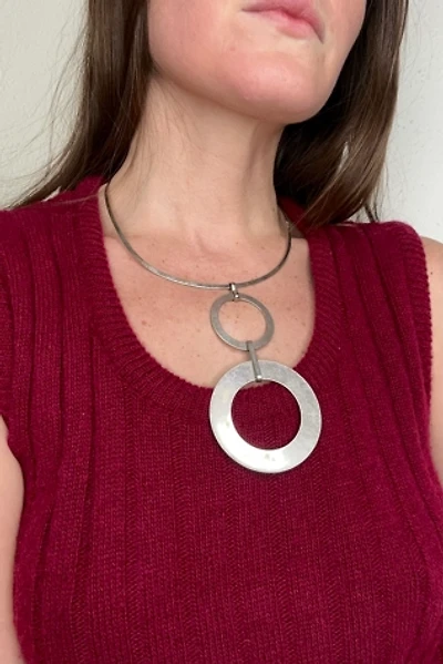 Mid Century Silver Choker with Lunar Pendant Selected by Cherry