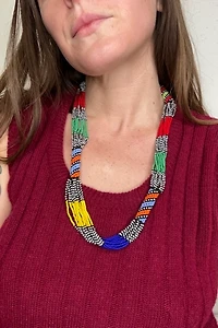 1970s Multi-Colored Beaded Necklace Selected by Cherry