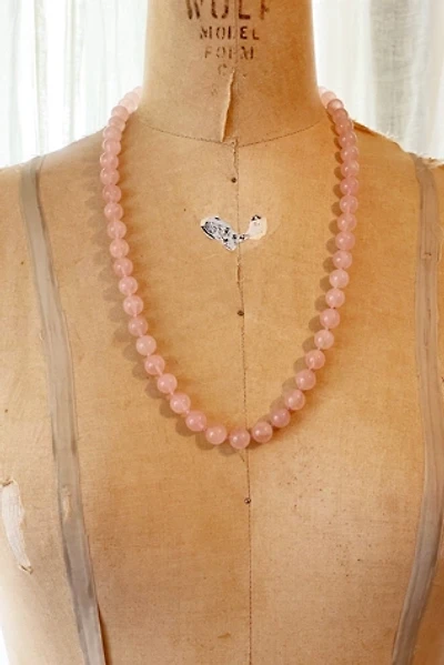 Vintage Pink Rose Quartz Bead Necklace Selected by FernMercantile