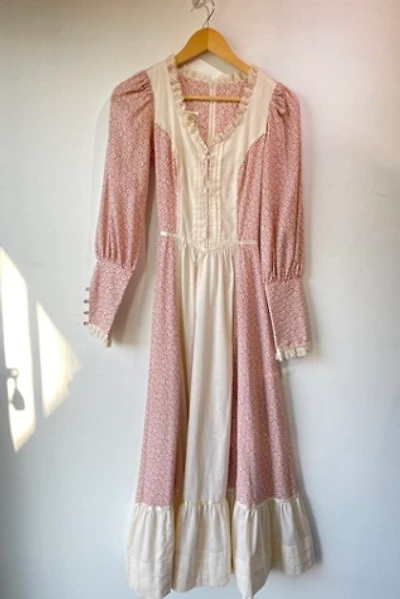 Vintage Gunne Sax Pink/Red Floral Dress Selected by The Curatorial Dept.
