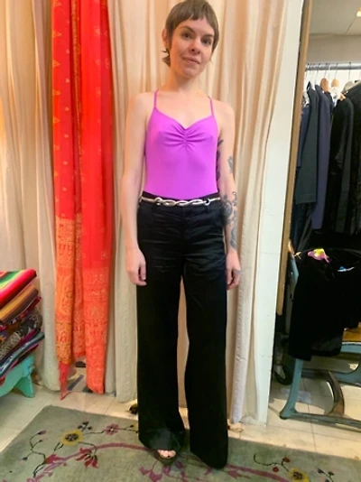 Vintage Fuchsia Stretched Ruched Bodysuit Selected by Nomad Vintage