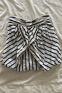 Balloon Hem Striped Mini Skirt Selected by KA.TL.AK