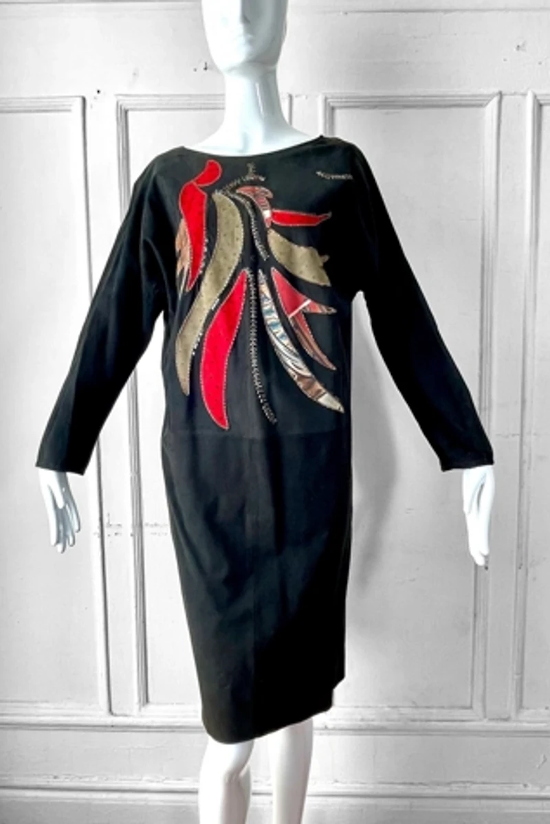 80’s Embellished Suede Judith Ann Dress Selected by MARMALADE
