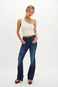 Driftwood Wyatt Embroidered Flare Jeans