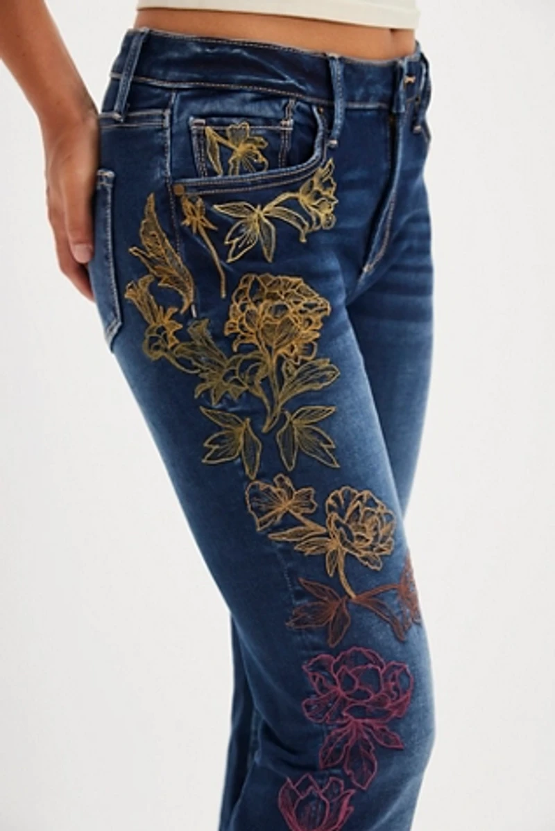 Driftwood Wyatt Embroidered Flare Jeans