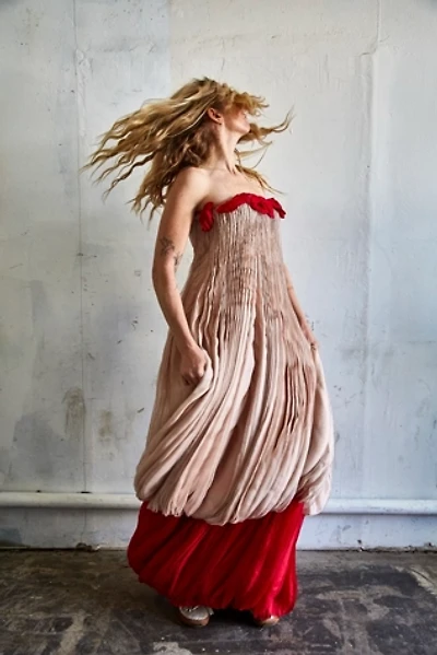 Vintage Valentino Pink and Red Crepe Silk Gown Selected by The Curatorial Dept.
