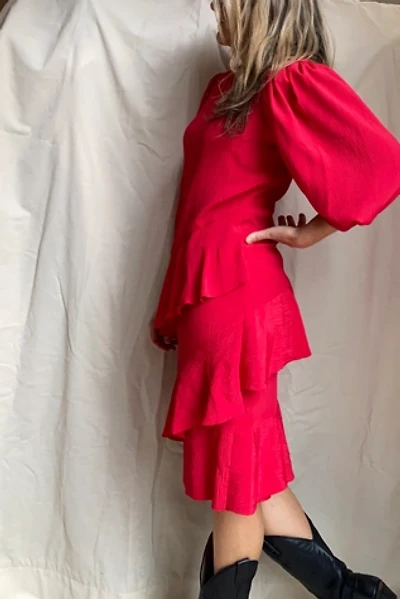 Vintage 80’s Hot Pink Ruffled Dress Selected by KA.TL.AK