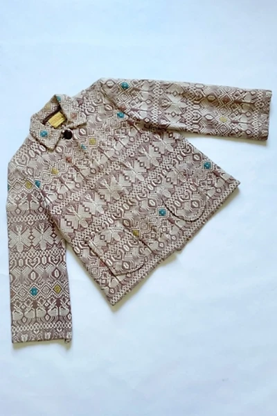 Vintage 1940's Cropped Woven Jacket  with Animals Selected by FernMercantile