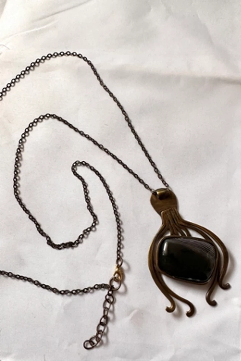 1950s Abstract Modernist Necklace with Stone Selected by Cherry