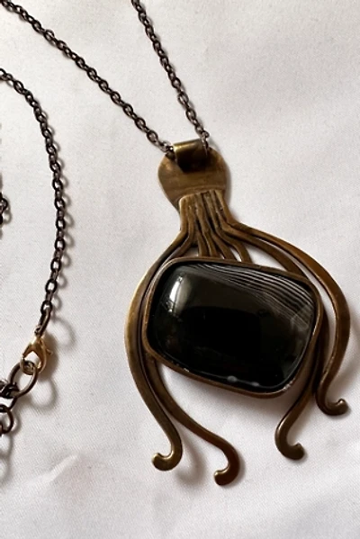 1950s Abstract Modernist Necklace with Stone Selected by Cherry