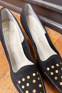 1960s Joseph LaRose Studded Suede Pumps Selected by Cherry