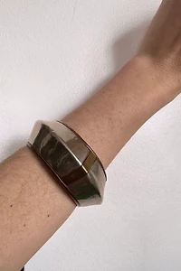 1980s Brass and Metal Flying Saucer Cuff Selected by Cherry