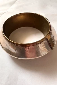 1980s Brass and Metal Flying Saucer Cuff Selected by Cherry