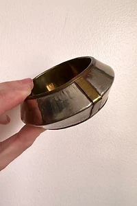 1980s Brass and Metal Flying Saucer Cuff Selected by Cherry