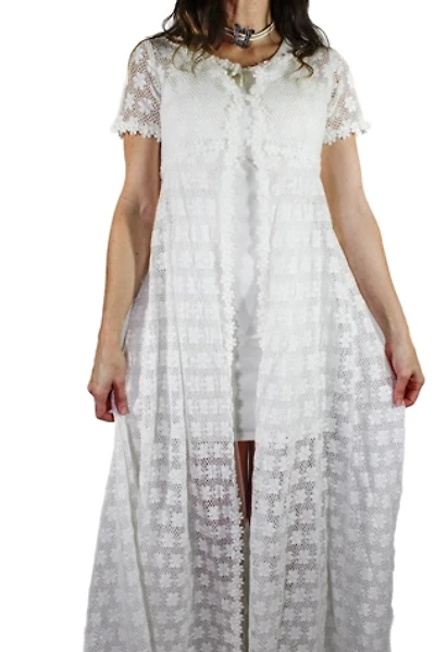 1960s Flower Power Lace Tulle Bridal Overcoat Selected By Moons + Junes Vintage