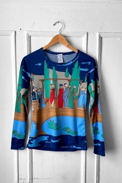 Scenic Print Scoop-Neck 70’s Top Selected by MARMALADE