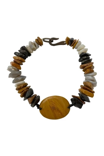1990s Vintage Artisanal Stone Bead Necklace Selected by BusyLady Baca & The Goods