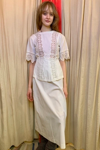 Victorian Cotton Lace Dress With Eyelet Sleeves Selected by Nomad Vintage