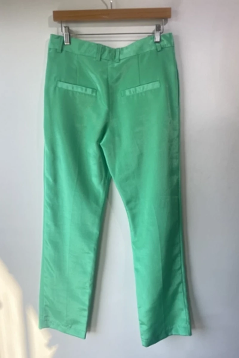Mia Vesper Shiny Green Trousers Selected by The Curatorial Dept.