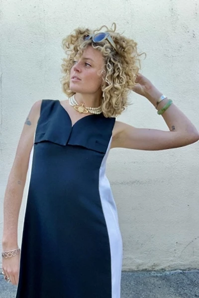 Vintage Marc Vaughan Black and White Envelope Gown Selected by The Curatorial Dept.