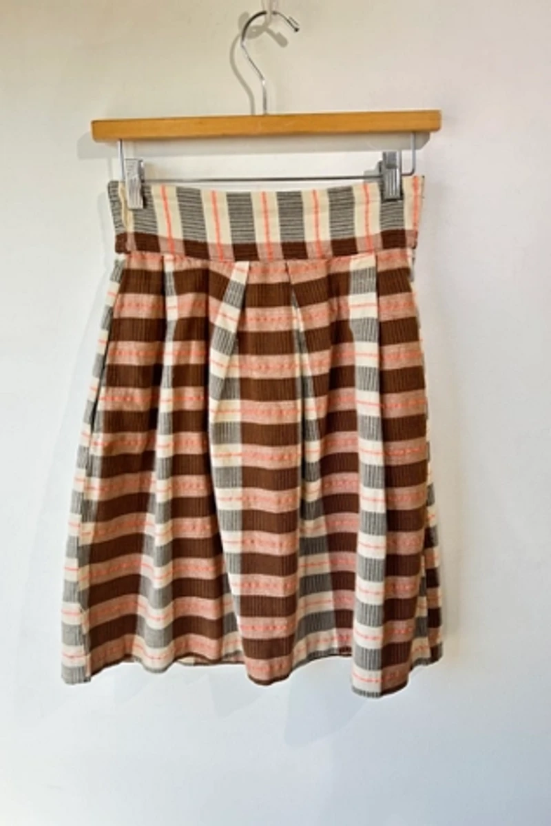 Ace & Jig Pink & Brown Striped Skirt Selected by The Curatorial Dept.