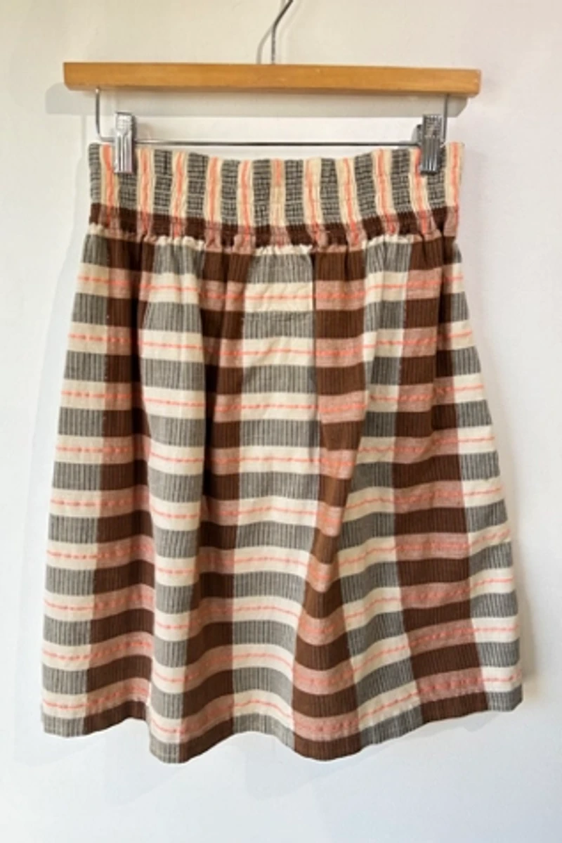 Ace & Jig Pink & Brown Striped Skirt Selected by The Curatorial Dept.