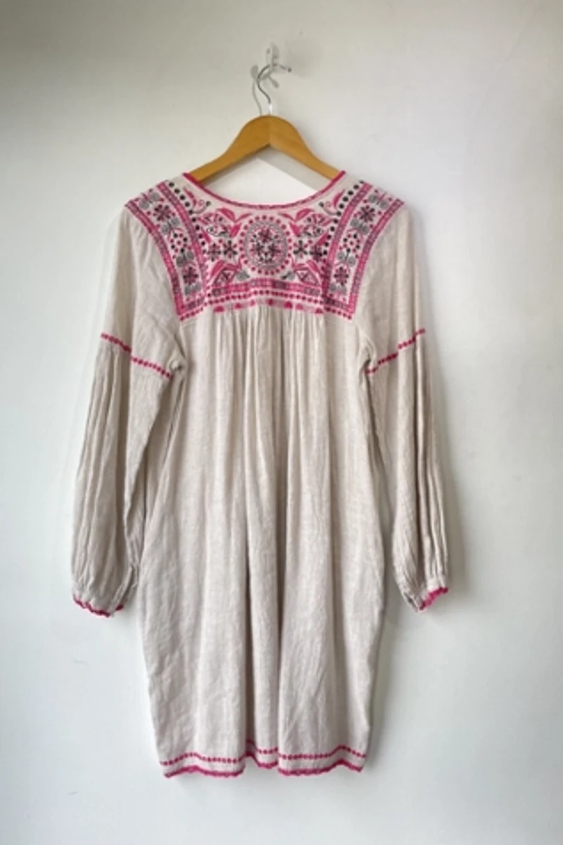 Ulla Johnson Raw Silk Embroidered Dress Selected by The Curatorial Dept.