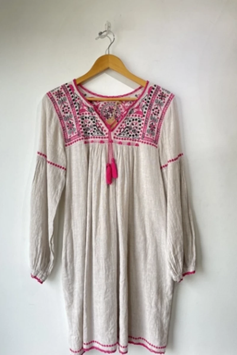 Ulla Johnson Raw Silk Embroidered Dress Selected by The Curatorial Dept.
