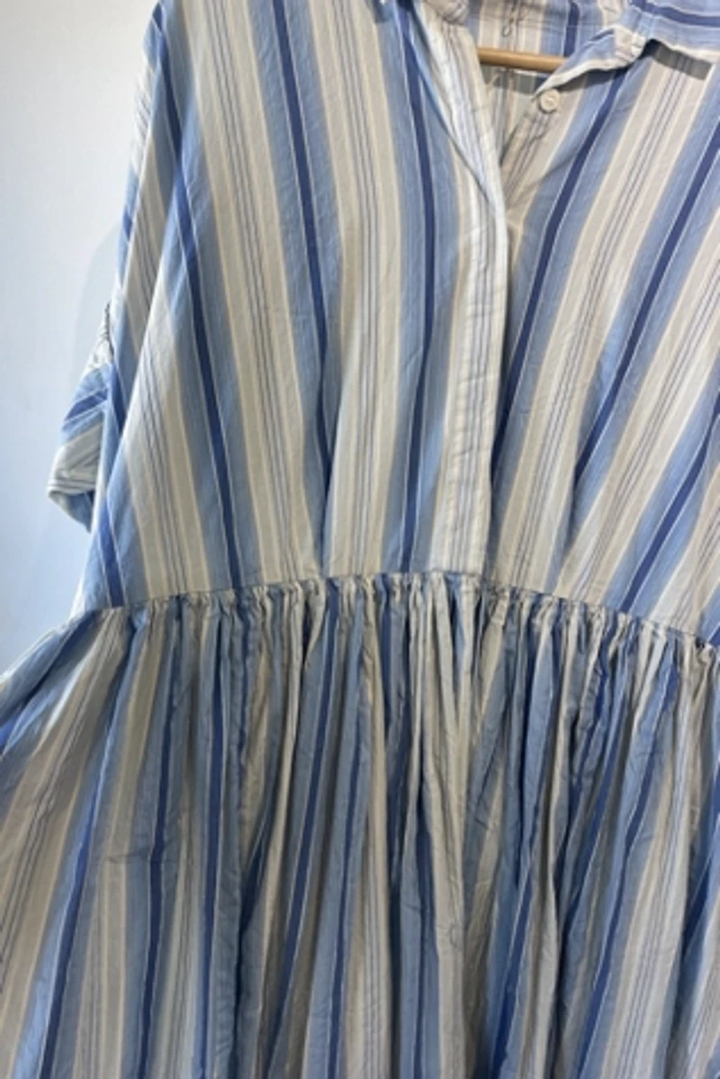 Casey Casey Blue Striped Dress Selected by The Curatorial Dept.