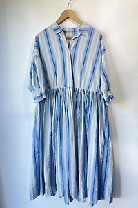 Casey Casey Blue Striped Dress Selected by The Curatorial Dept.