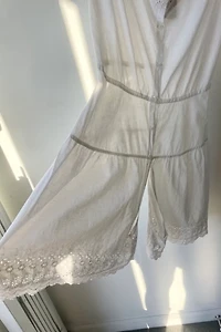 Vintage Victorian Era White Cotton Playsuit Selected by The Curatorial Dept.