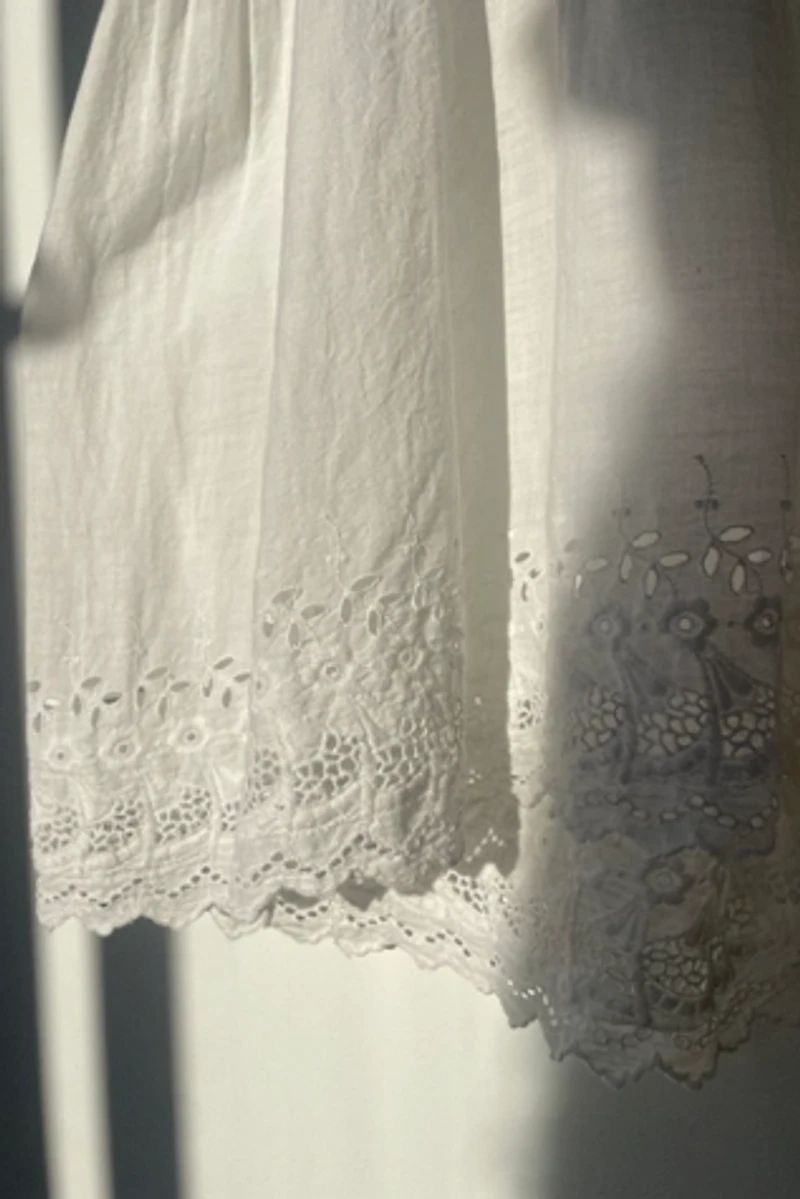 Vintage Victorian Era White Cotton Playsuit Selected by The Curatorial Dept.