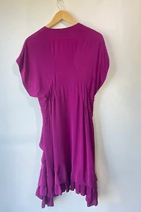 Balenciaga Silk Magenta Ruffle Dress Selected by The Curatorial Dept.