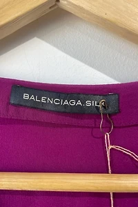 Balenciaga Silk Magenta Ruffle Dress Selected by The Curatorial Dept.