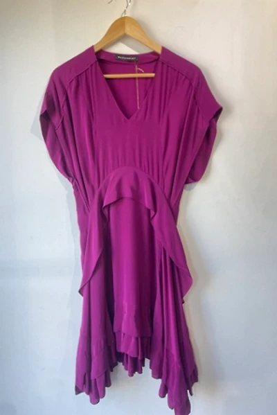 Balenciaga Silk Magenta Ruffle Dress Selected by The Curatorial Dept.