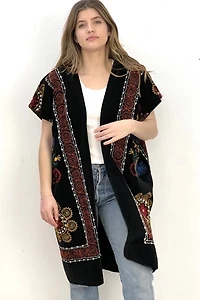 Anna Corinna Midnight Velvet Chain Stitched Jacket