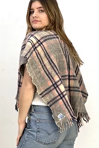 Anna Corinna Wooly Plaid Poncho Top
