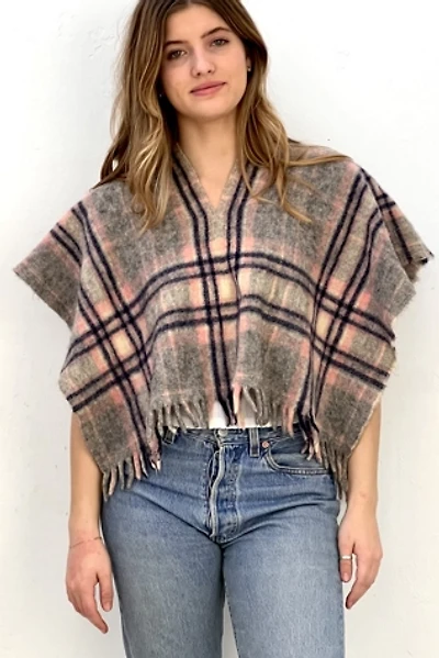 Anna Corinna Wooly Plaid Poncho Top