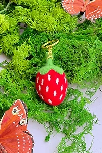 Golden Hour Designs Felt Strawberry Keychain