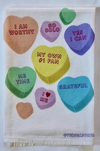 Overseasoned Conversation Hearts Tea Towel
