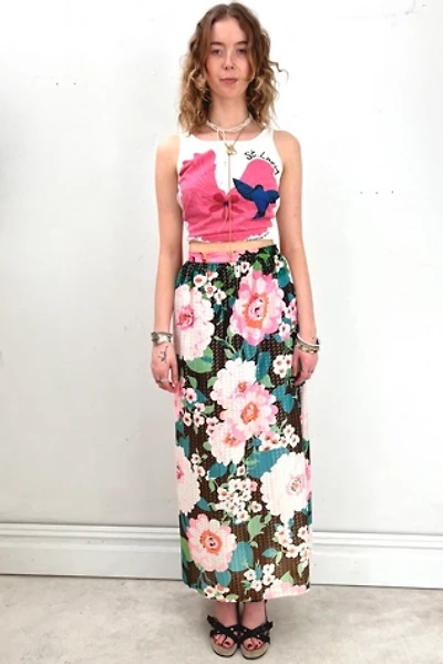 Vintage Sparkle Flower Maxi Skirt Selected by Anna Corinna