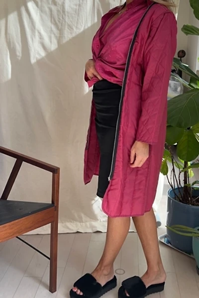Vintage Pearly Rose Sashed Long Coat Selected by KA.TL.AK
